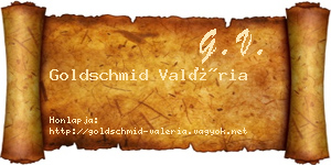Goldschmid Valéria névjegykártya